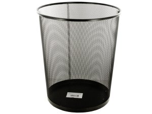 Bulk OP707 Black Metal Mesh Waste Container