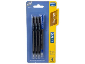 Bulk OP891 Linc Twin Ball Pen And Pencil Pack Of 4