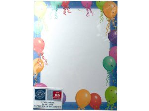 Bulk OP894 Balloon Border Stationery 25 Sheets