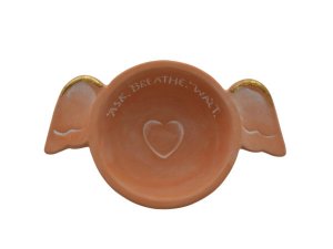 Bulk OT623 Angel Wings Decorative Clay Trinket Dish