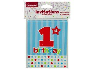 Bulk PA279 1st Birthday Invitations