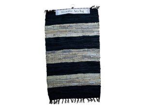 Bulk OT867 Wide Stripe Leather Chindi Rug