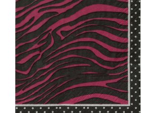 Bulk PB917 Pink Zebra Beverage Napkins