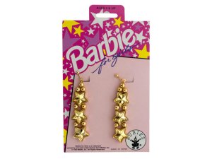 Bulk PC316 Barbie For Girls Gold Star Dangle Earrings