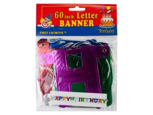 Bulk PC860 60quot; Happy Birthday Letter Banner