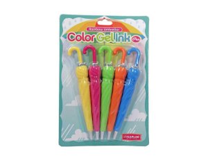 Bulk SC141 Rainbow Umbrellas Color Gel Ink Pens Set