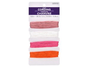 Bulk SC489 Pinkorange Hemp Cord Pack In Pdq Display