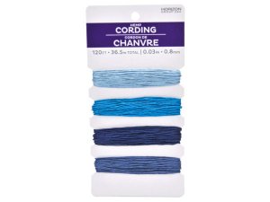 Bulk SC490 Blue Assortment Hemp Cord In Countertop Display