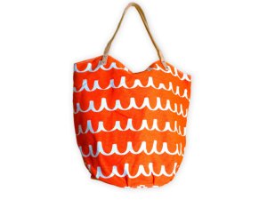 Bulk SC580 Orange Scribble Canvas Bucket Tote