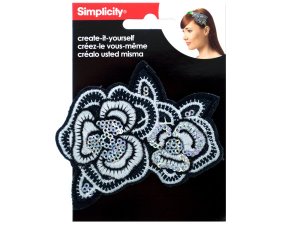 Bulk WM415 Embroidered Sequin Flower Headband Accent