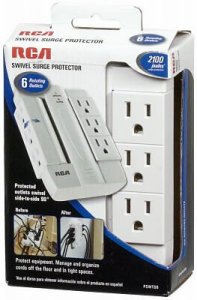 Rca PERCAPSWTS6 (r) Pswts6r 6-outlet Swivel Surge Protector