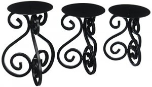 Gallery 10015838 Black Iron Candleholders Set