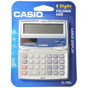 Casio SL-100L (r) Sl-100l Solar Calculator With Folding Hard Case