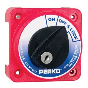 Perko 9612DP Compact Medium Duty Main Battery Disconnect Switch Wkey L