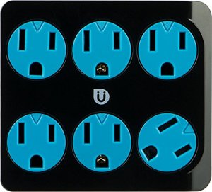 Uber PEJAS25112 (tm) 25112 6-outlet Power Tap (black  Blue)