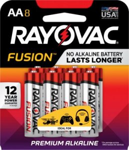 Rayovac PERVC8158TFUSK Fusion Advanced Alkaline Aa Batteries - 8 Pack