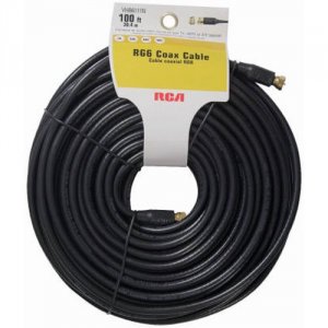 Rca VHB6111R Rg6 Coaxial Cable (100ft; Black)