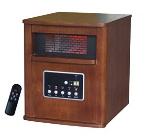 Cch GD9315BCW-5 Infrared Quartz Heater Wood Cabinet And