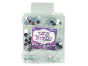 Bulk KM247 Silver Acrylic Jewels 300 Pack