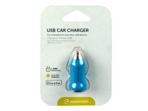 Bulk EN339 Iessentials Blue Usb Car Charger