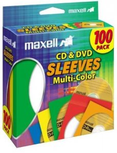 Maxell 190132 (r)  - Cd403 Cddvd Storage Sleeves (100 Pk; Colors)