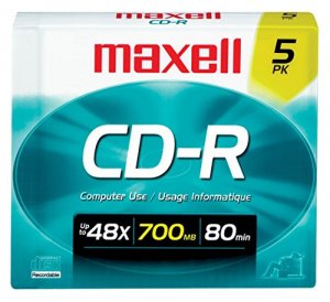 Maxell PEMXLCDR805 700mb 80-minute Cd-rs, 5-pack - High-quality Record