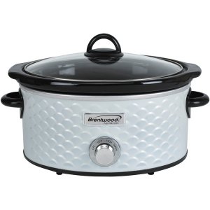 Brentwood SC-140W 4.5qt Slow Cker Sclp Wht