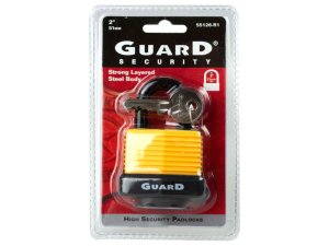 Bulk KL651 Guard Security 2quot; 51mm Steel Pad Lock With Keys