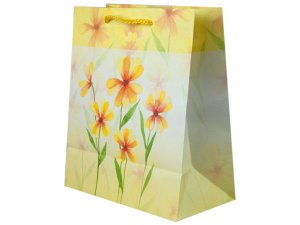 Bulk AF531 Yellow Flowers Medium Gift Bag