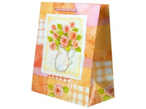 Bulk AF538 Pink Roses Bouquet Medium Gift Bag