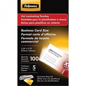 Fellowes RA26717 Glossy Pouches - Business Card, 5 Mil, 100 Pack - Lam