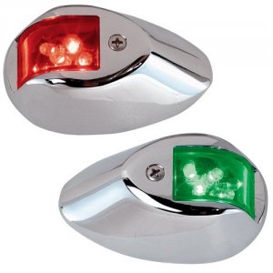 Perko 0602DP2CHR Led Side Lights - Redgreen - 24v - Chrome Plated Hous