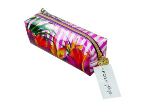 Bulk KL701 Flowers And Stripes Cosmetic Bag