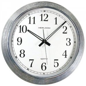 Timekeeper RA34471 16quot; Galvanized Metal Silver Wall Clock Sss401zw