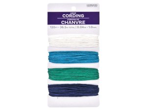 Bulk SC491 Bluegreenwhite Hemp Cord Pack In Pdq Display