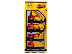 Bulk OT983 4 Pack Pull Back Construction Trucks