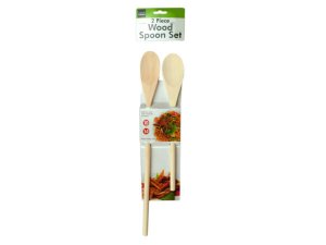 Bulk HR439 2 Pc Wood Spoon Set Size 10quot; And 14quot;