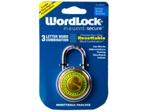 Bulk KL636 Wordlock Resettable Combination Lock On Clip Strip