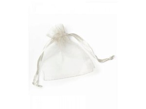 Bulk AF541 White Organza Bags 4ct