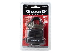 Bulk KL650 Guard Secutiry 1.5quot; 38mm Steel Pad Lock With Keys