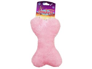 Bulk AT999 Squeaking Bone Shaped Fabric Dog Toy In Assorted Colors