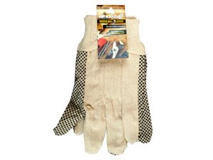 Bulk MA213 Universal Size Cotton Canvas Gripper Working Gloves