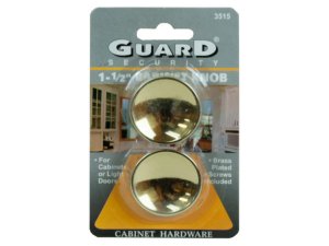 Bulk LL254 Guard Security 1.5quot; Brass Cabinet Knobs