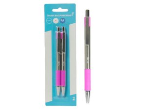 Bulk CI216 Retractable Classic Ballpoint Pens, Pink (2pk)