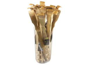 Bulk GE383 Bamboo Roller Back Scratcher In Tub Display