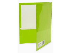 Bulk CI126 10-pack Glossy Twin Pocket Folder W Prongs, Green