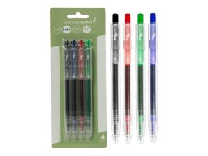 Bulk CI201 Eco Retractable Gel Pen, Blackblueredgreen (4pk)