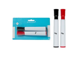 Bulk CI173 Dry Erase Markers, Chisel Tip, Blackred (2pk)