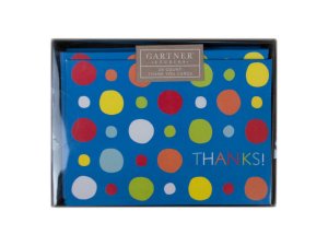 Bulk AF599 24 Count Multi Color Dots Thank You Card Set