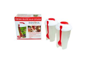 Bulk OG105 Red 2 Pack Salad Container Set